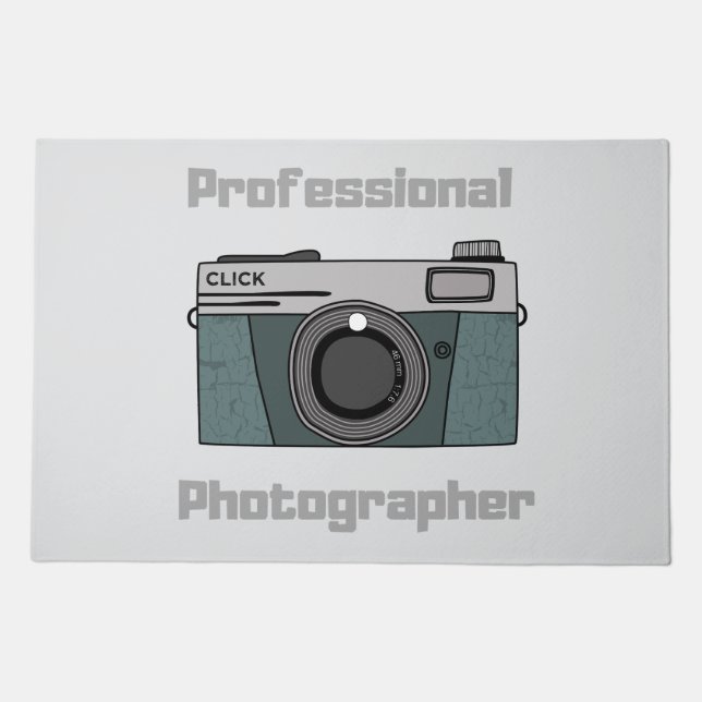 Vintage Retro Professional Photographer Camera Doormat (Front)