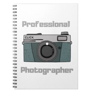 Vintage Retro Professional Photographer Camera Notebook