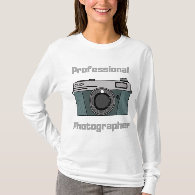 Vintage Retro Professional Photographer Camera T-Shirt (Front)