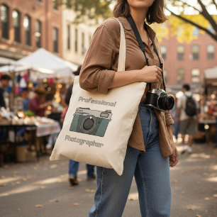 Vintage Retro Professional Photographer Camera Tote Bag