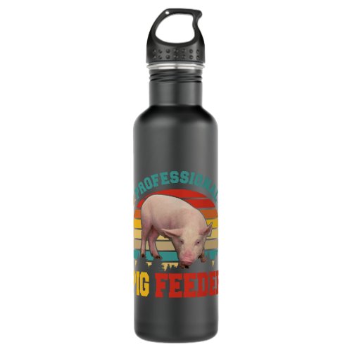 Vintage Retro Professional Pig Feeder Funny Farmer Stainless Steel Water Bottle