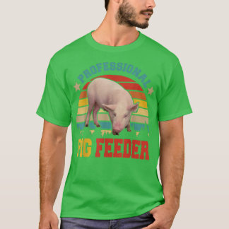 Vintage Retro Professional Pig Feeder Funny Farmer T-Shirt