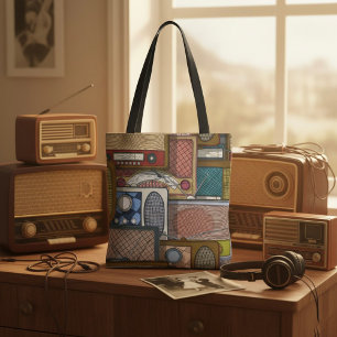Vintage Retro Radio Mid-Century Antique Tote Bag
