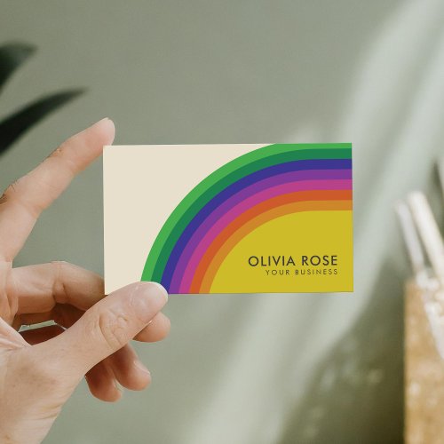 Vintage Retro Rainbow Business Card