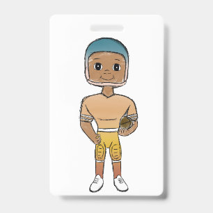 vintage retro rainbow football player ombre badge