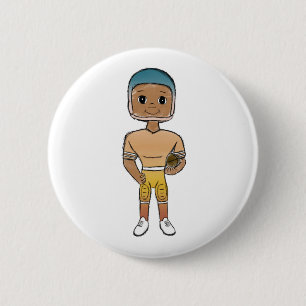 vintage retro rainbow football player ombre button