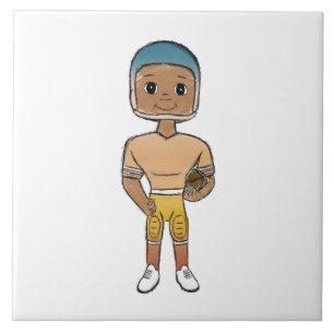 vintage retro rainbow football player ombre ceramic tile