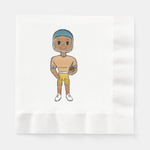 vintage retro rainbow football player ombre   napkins