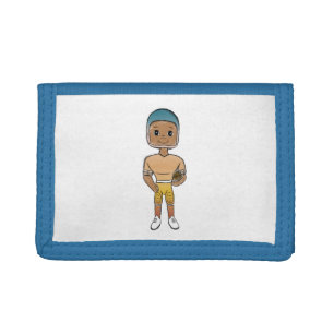 vintage retro rainbow football player ombre tri-fold wallet