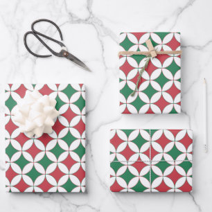 Vintage Retro Red and Green Plaid Wrapping Paper Sheets