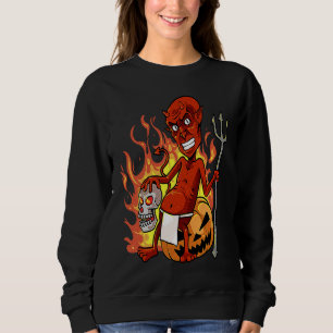 Vintage Retro Red Devil Red Devil Halloween Sweatshirt