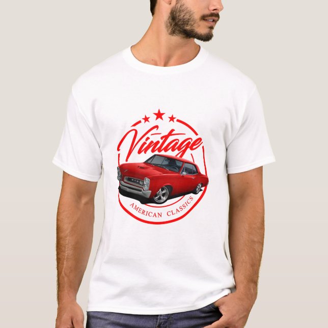 Vintage Retro Red GTO T-Shirt (Front)