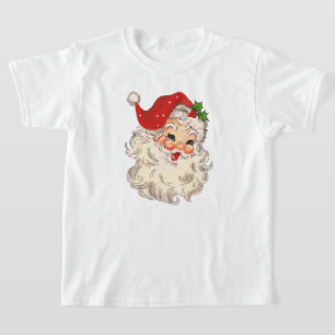 Vintage Retro Red Santa Unisex Kids T-Shirt