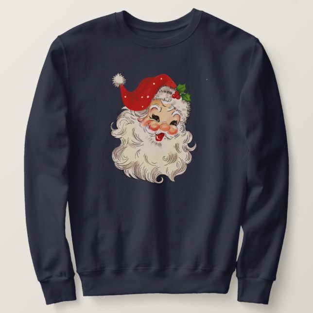 Vintage Retro Red Santa Unisex Sweatshirt (Design Front)
