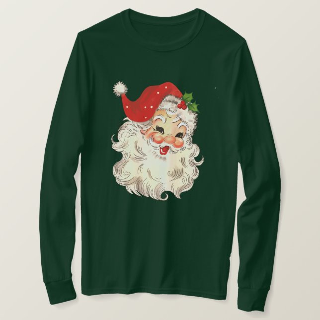 Vintage Retro Red Santa Unisex T-Shirt (Design Front)