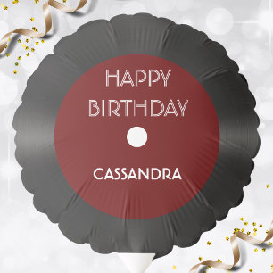 Vintage Retro Red Vinyl Record Happy Birthday Balloon