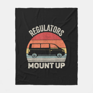 Vintage Retro Regulators Mount Up Funny Mom Fleece Blanket