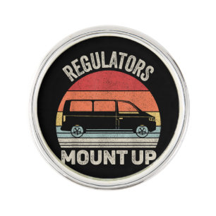 Vintage Retro Regulators Mount Up Funny Mom Lapel Pin
