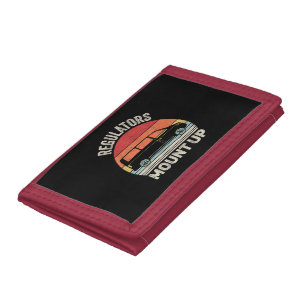 Vintage Retro Regulators Mount Up Funny Mom Tri-fold Wallet