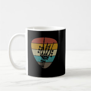 Vintage Retro Rock And Roll Skeleton Funny Guitar Coffee Mug