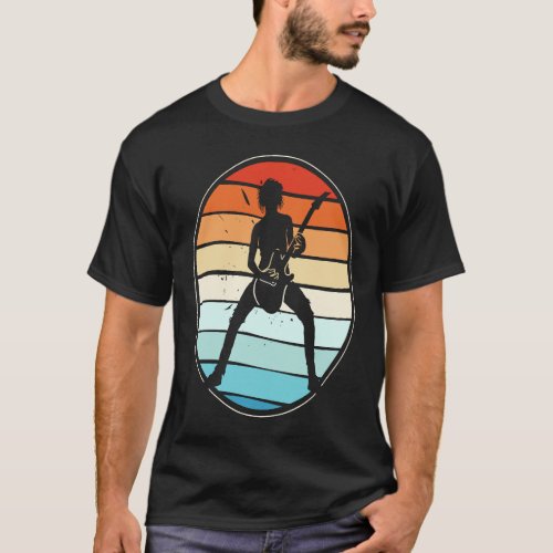 Vintage Retro Rock &amp; Roll Music and Guitar Lover   T-Shirt