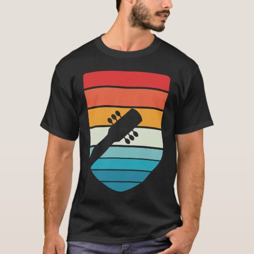Vintage Retro Rock &amp; Roll Music and Guitar T-Shirt