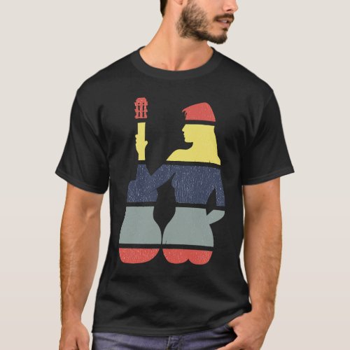 Vintage Retro Rock & Roll Music And Woman Guitar L T-Shirt