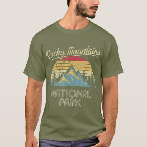 Vintage Retro Rocky Mountains National Park T_Shirt