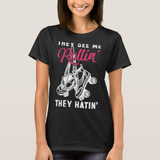 Vintage Retro Roller Skates They See Me Rollin' Th T-Shirt