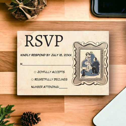 Vintage Retro Romantic Old Proposal Rustic Wedding RSVP Card