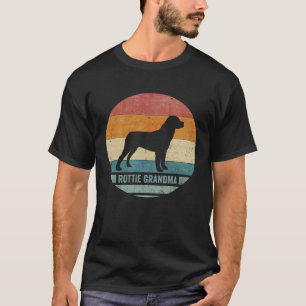 Vintage Retro Rottweiler Grandma Rottie Silhouette T-Shirt
