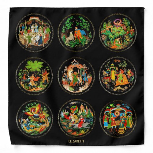 Vintage Retro Russian Fairy Tale Fantasy Colorful Bandana