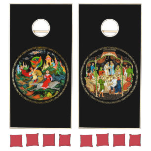 Vintage Retro Russian Fairy Tale Fantasy Colorful Cornhole Set