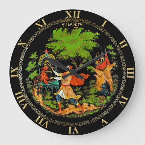 Vintage Retro Russian Fairy Tale Fantasy Colorful Large Clock