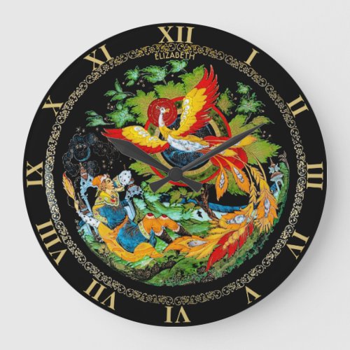 Vintage Retro Russian Fairy Tale Fantasy Colorful Large Clock