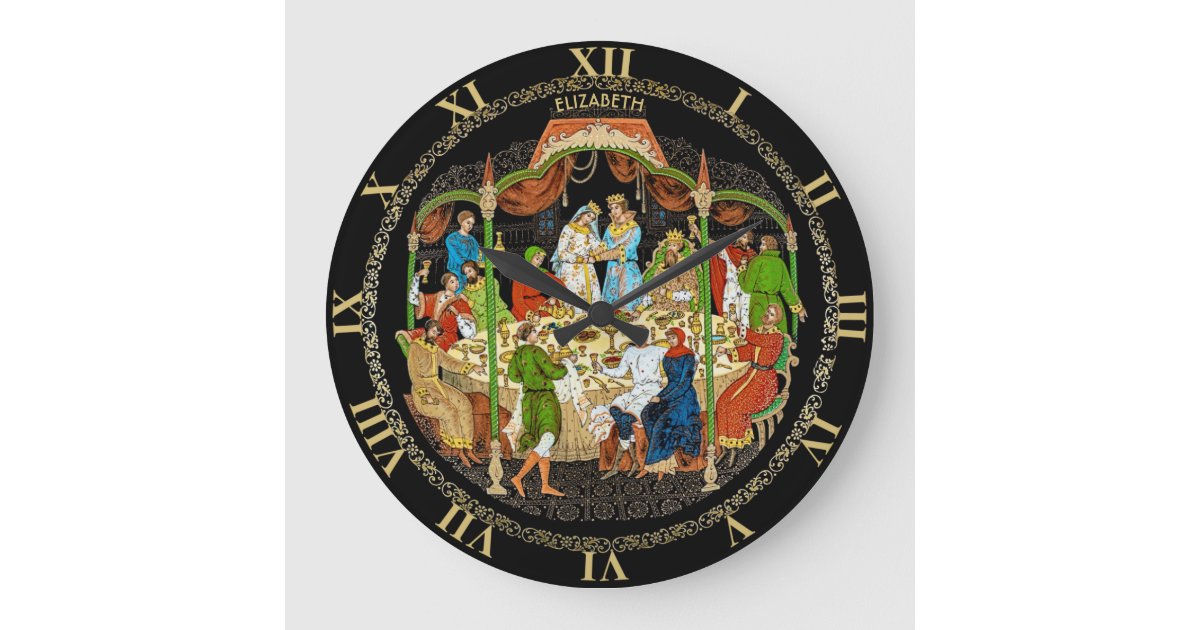 Vintage Retro Russian Fairy Tale Fantasy Colorful Large Clock Zazzle