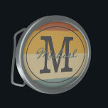 Vintage retro rustic name initials personalized  belt buckle<br><div class="desc">This retro name initial design is great for vintage fans. Add your name and initial and make it your own.</div>