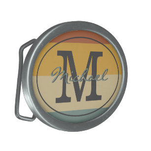Vintage retro rustic name initials personalized  belt buckle