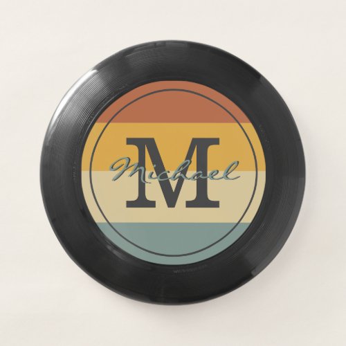 Vintage retro rustic name initials personalized Wham_O frisbee