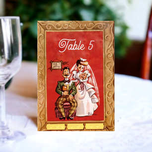 Vintage Retro Rustic Old 50s Comic Book Wedding Table Number