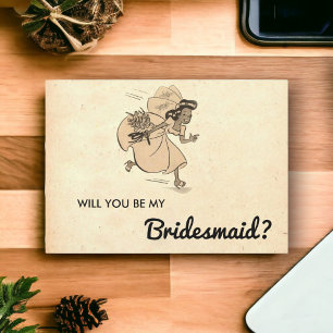 Vintage Retro Rustic Stylish Chic Bridesmaid Card