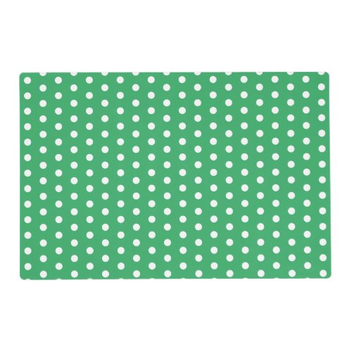 Vintage Retro Rustic White Polka Dots on Sea Green Placemat