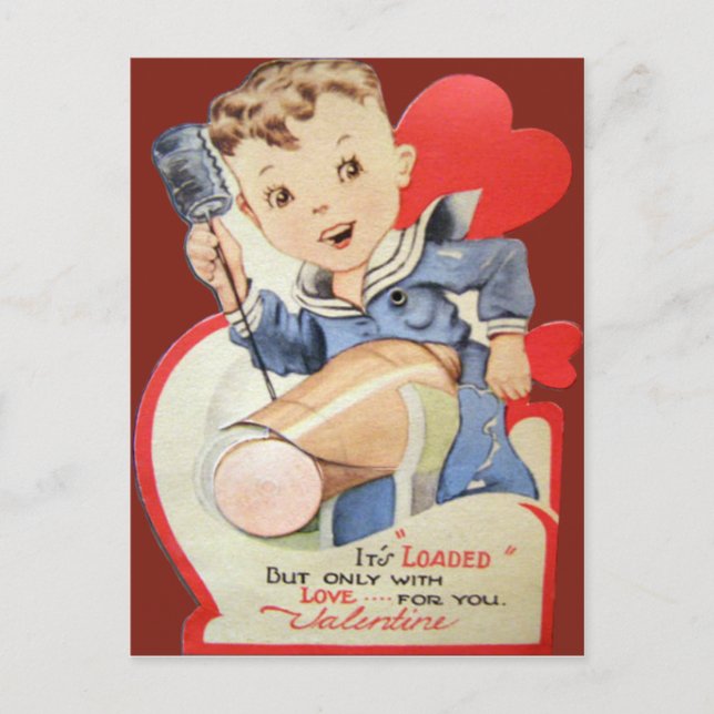 Vintage Retro Sailor Valentine Card (Front)