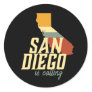 Vintage Retro San Diego California USA City Map Classic Round Sticker