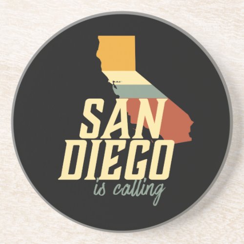 Vintage Retro San Diego California USA City Map Coaster