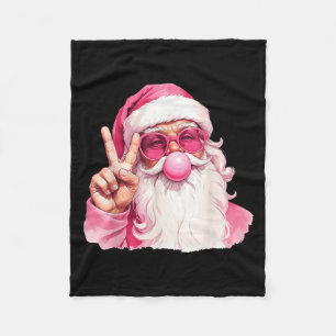 Vintage Retro Santa Christmas Bubble Gum Nk Sungle Fleece Blanket