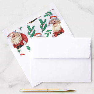 Vintage retro santa christmas  envelope liner
