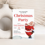 Vintage Retro Santa Christmas Party Invitation<br><div class="desc">Spread the holiday cheer with our customizable Christmas printable invitation,  perfect for gathering friends and family for a festive celebration. With elegant designs and easy-to edit text,  this invitation sets the tone for a joyful holiday season.

45SE C</div>