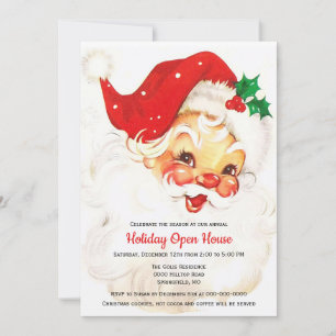 Vintage Retro Santa Claus Christmas  Invitation