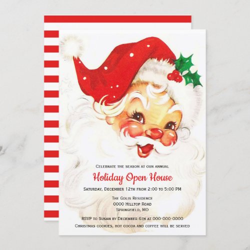 Vintage Retro Santa Claus Christmas  Invitation